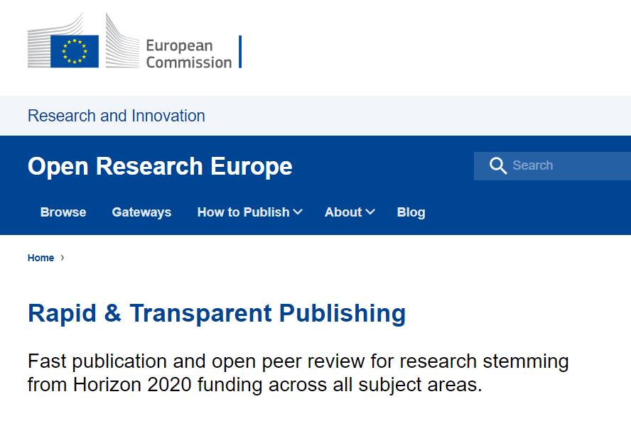 Онлайн платформа Open Research Europe