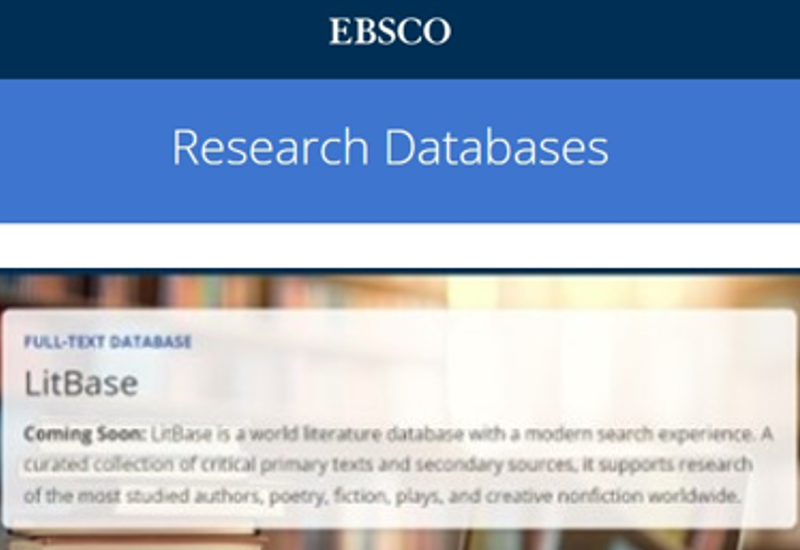 На сайті EBSCO опубліковано інформацію про надання платного доступу до повнотекстової бази даних LitBase.
