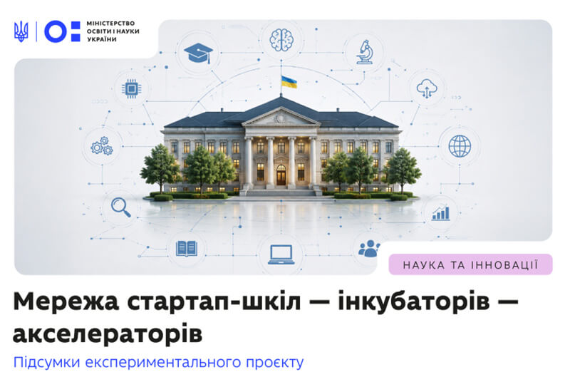 Post image ПІДСУМКИ ЕКСПЕРИМЕНТАЛЬНОГО ПРОЄКТУ ЗІ СТВОРЕННЯ  МЕРЕЖІ СТАРТАП-ШКІЛ, ІНКУБАТОРІВ, АКСЕЛЕРАТОРІВ