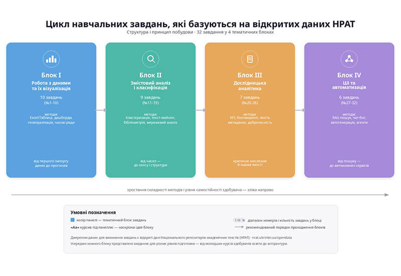 Зображення запису ЦИКЛ НАВЧАЛЬНИХ ЗАВДАНЬ, ПОБУДОВАНИХ НА НАБОРАХ ВІДКРИТИХ ДАНИХ НРАТ